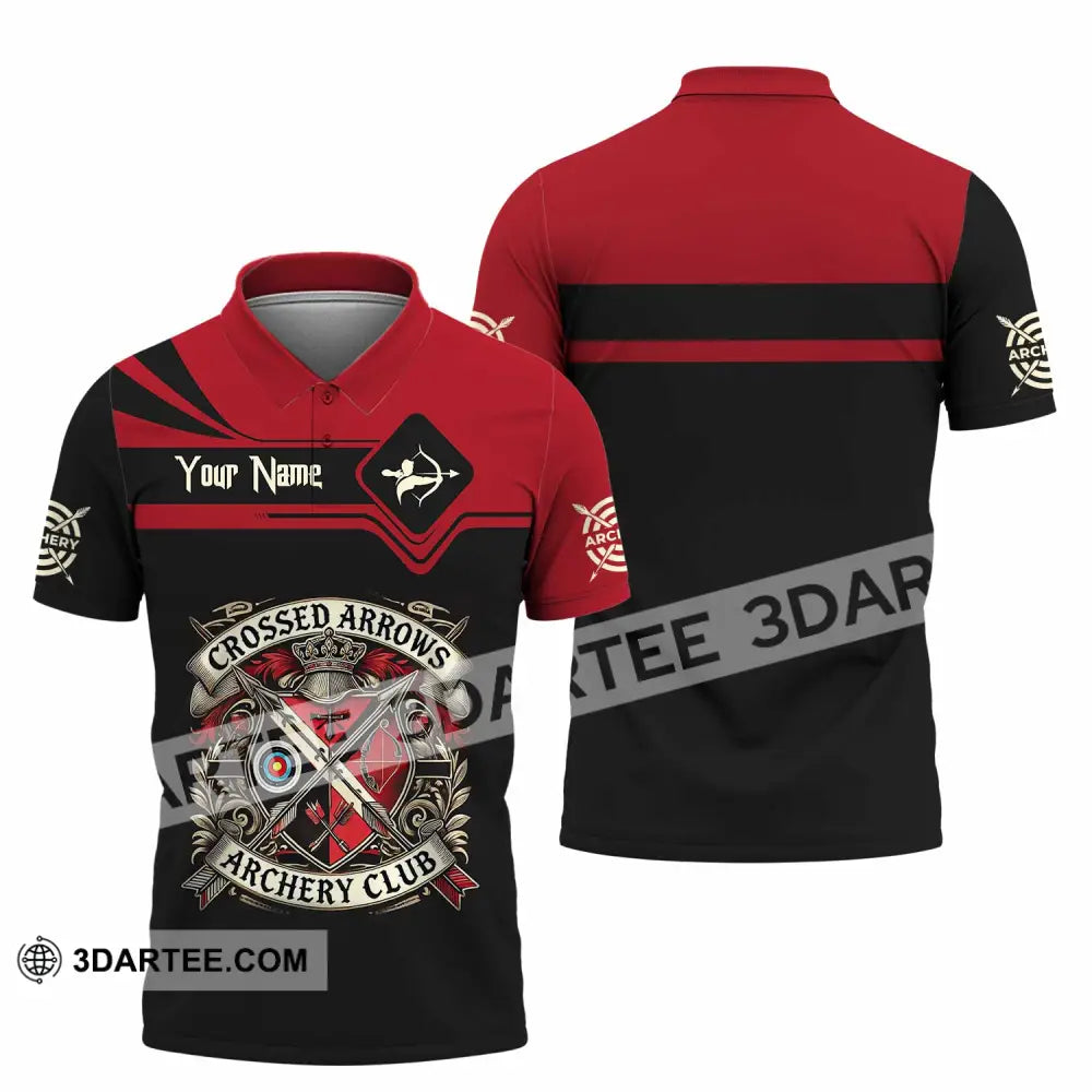Unisex Shirt Custom Crossed Arrows Archery Club Sport Shirt Polo Shirt / S T shirt