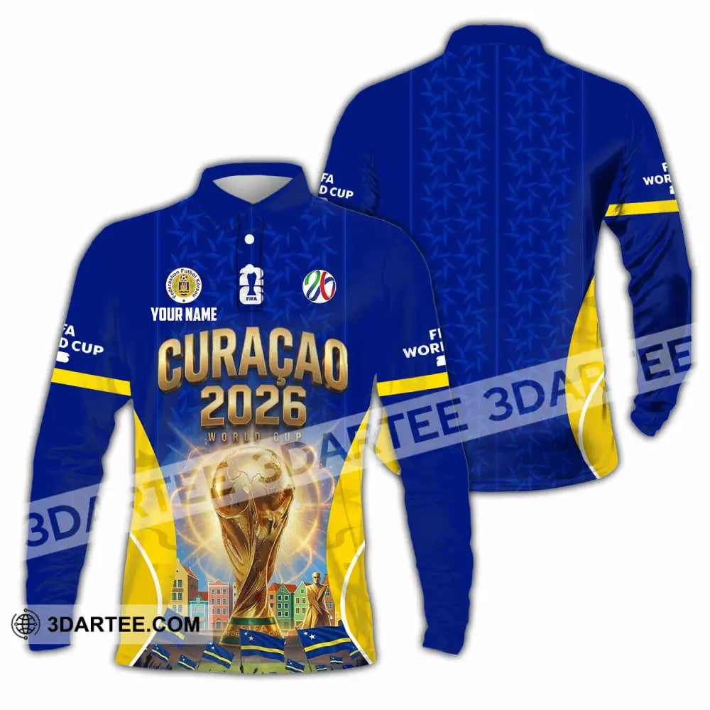 Unisex Shirt - Custom Curacao World Cup 2026 Shirt - Long Sleeve Polo / S - T-shirt
