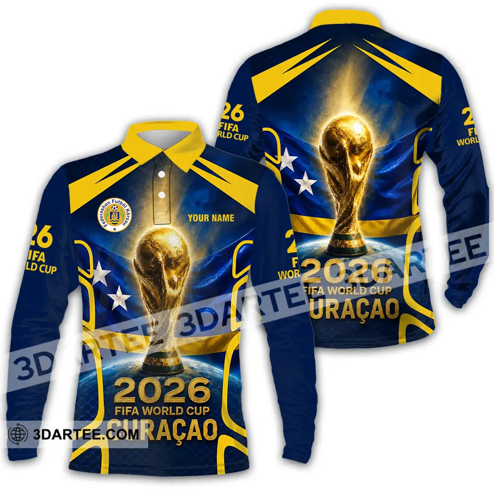 Unisex Shirt - Custom Curacao World Cup 2026 Shirt - Long Sleeve Polo / S - T-shirt