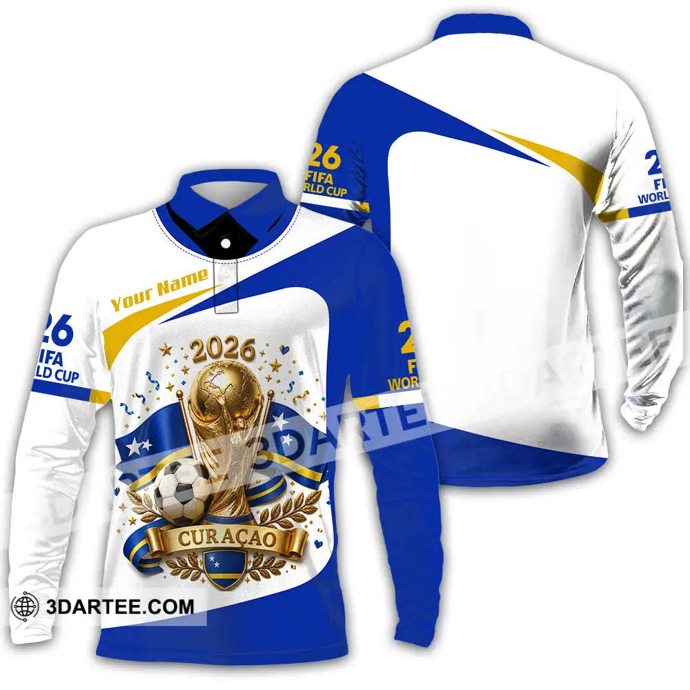 Unisex Shirt - Custom Curacao World Cup 2026 Shirt - Long Sleeve Polo / S - T-shirt