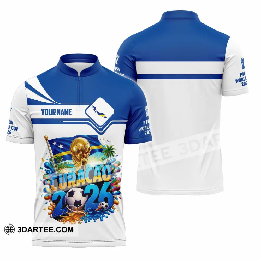 Unisex Shirt - Custom Curacao World Cup 2026 Shirt - Zipper Polo Shirt / S - T-shirt