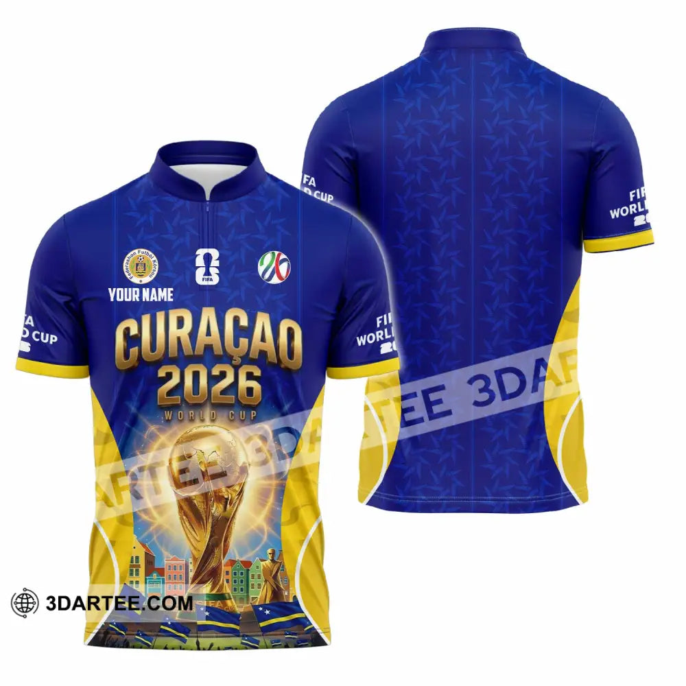 Unisex Shirt - Custom Curacao World Cup 2026 Shirt - Zipper Polo Shirt / S - T-shirt