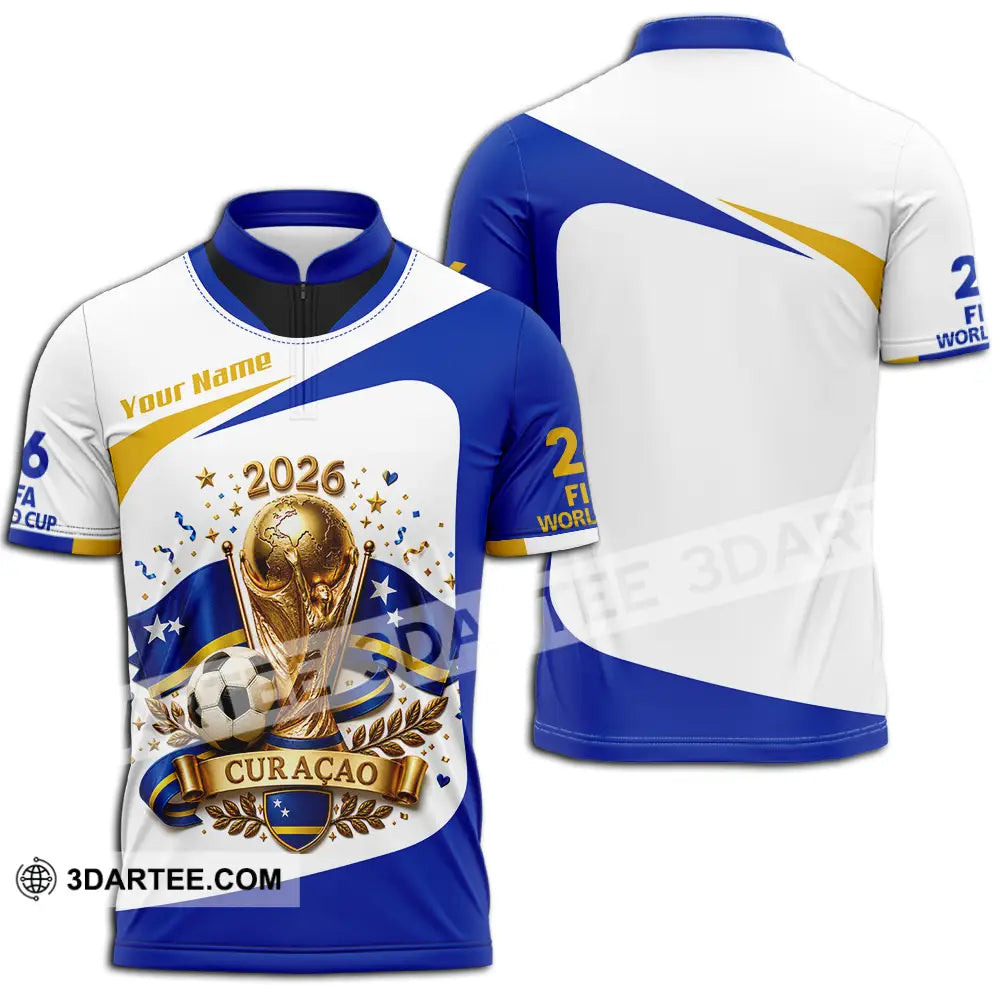 Unisex Shirt - Custom Curacao World Cup 2026 Shirt - Zipper Polo Shirt / S - T-shirt
