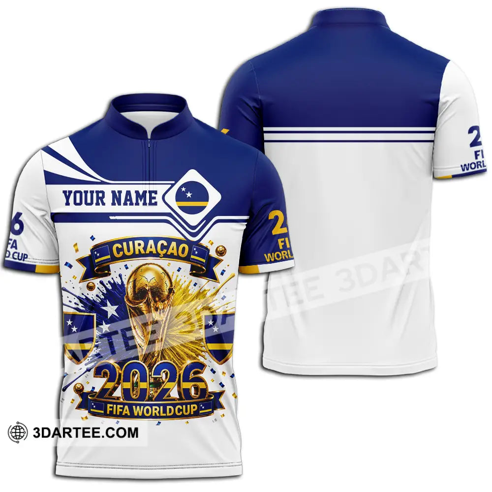Unisex Shirt - Custom Curacao World Cup 2026 Shirt - Zipper Polo Shirt / S - T-shirt