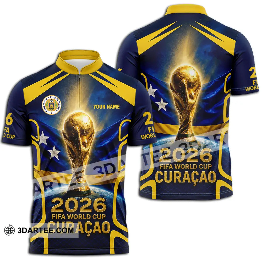Unisex Shirt - Custom Curacao World Cup 2026 Shirt - Zipper Polo Shirt / S - T-shirt
