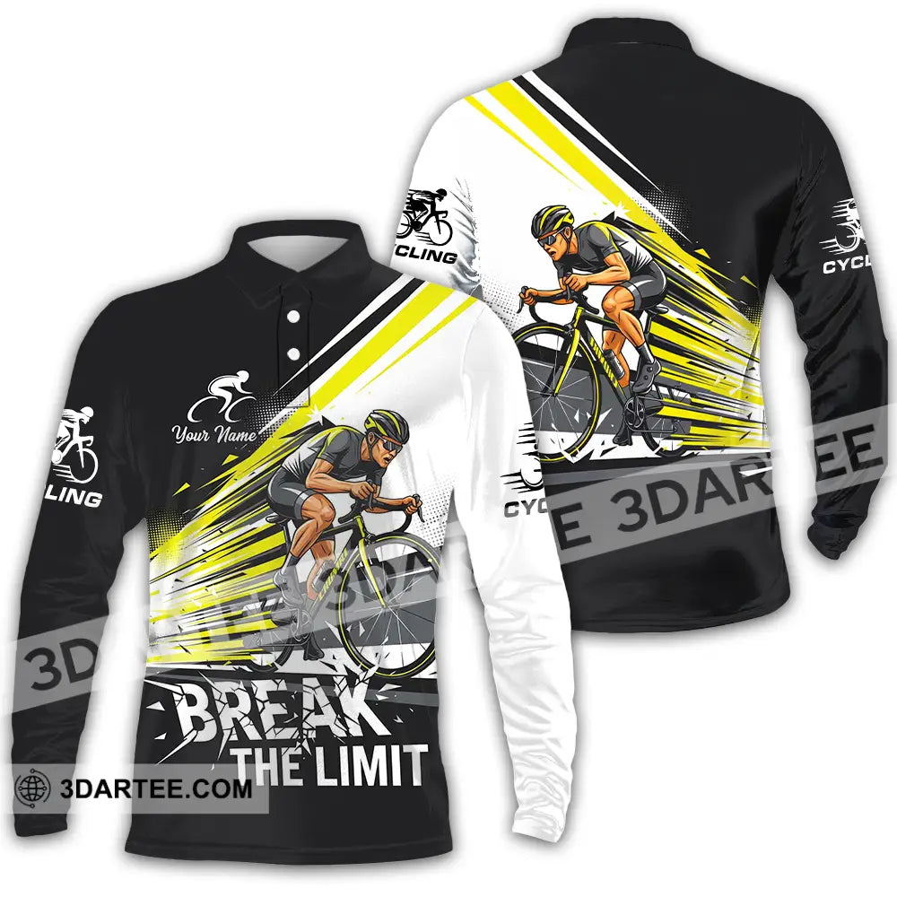 Unisex Shirt - Custom Cycling Break The Limit 3D Shirt - Long Sleeve Polo / S - T-shirt