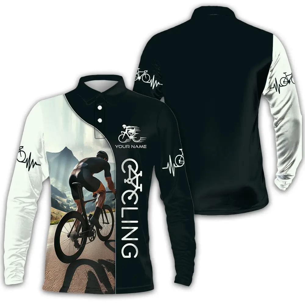 Unisex Shirt - Custom Cycling Lover Shirt Long Sleeve Polo / S T-shirt