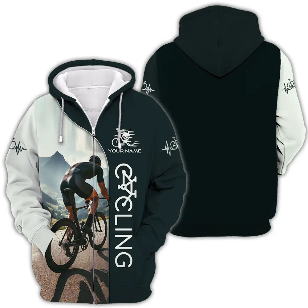 Unisex Shirt - Custom Cycling Lover Shirt Zipper Hoodie / S T-shirt