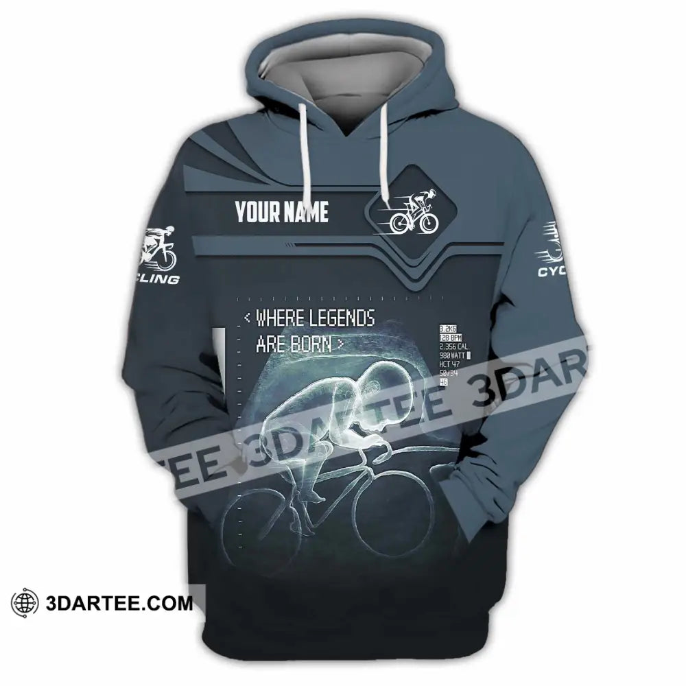 Unisex Shirt - Custom Cycling Where Legends Are Born Shirt Hoodie / S T-shirt