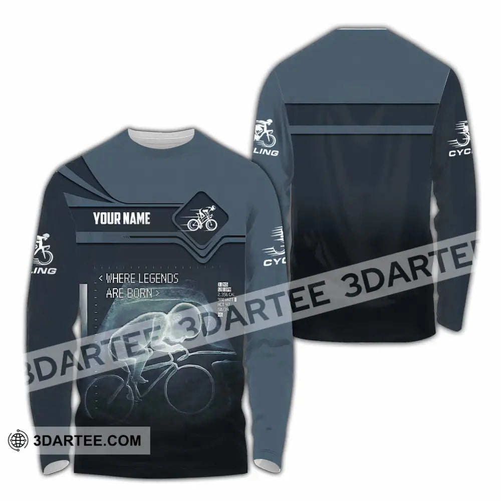 Unisex Shirt - Custom Cycling Where Legends Are Born Shirt Long Sleeve Shirt / S T-shirt