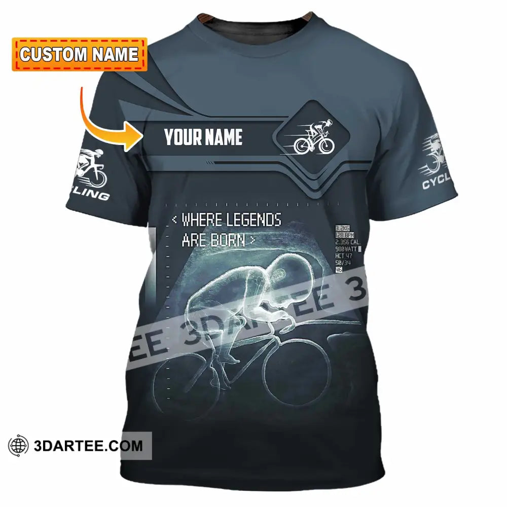 Unisex Shirt - Custom Cycling Where Legends Are Born Shirt T-shirt
