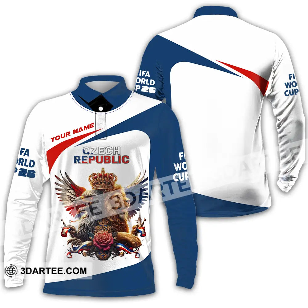 Unisex Shirt - Custom Czech Republic 3D Shirt - Long Sleeve Polo / S - T-shirt