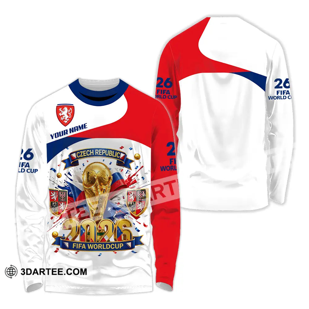 Unisex Shirt - Custom Czech Republic World Cup 2026 3D Shirt - Long Sleeve Shirt / S - T-shirt