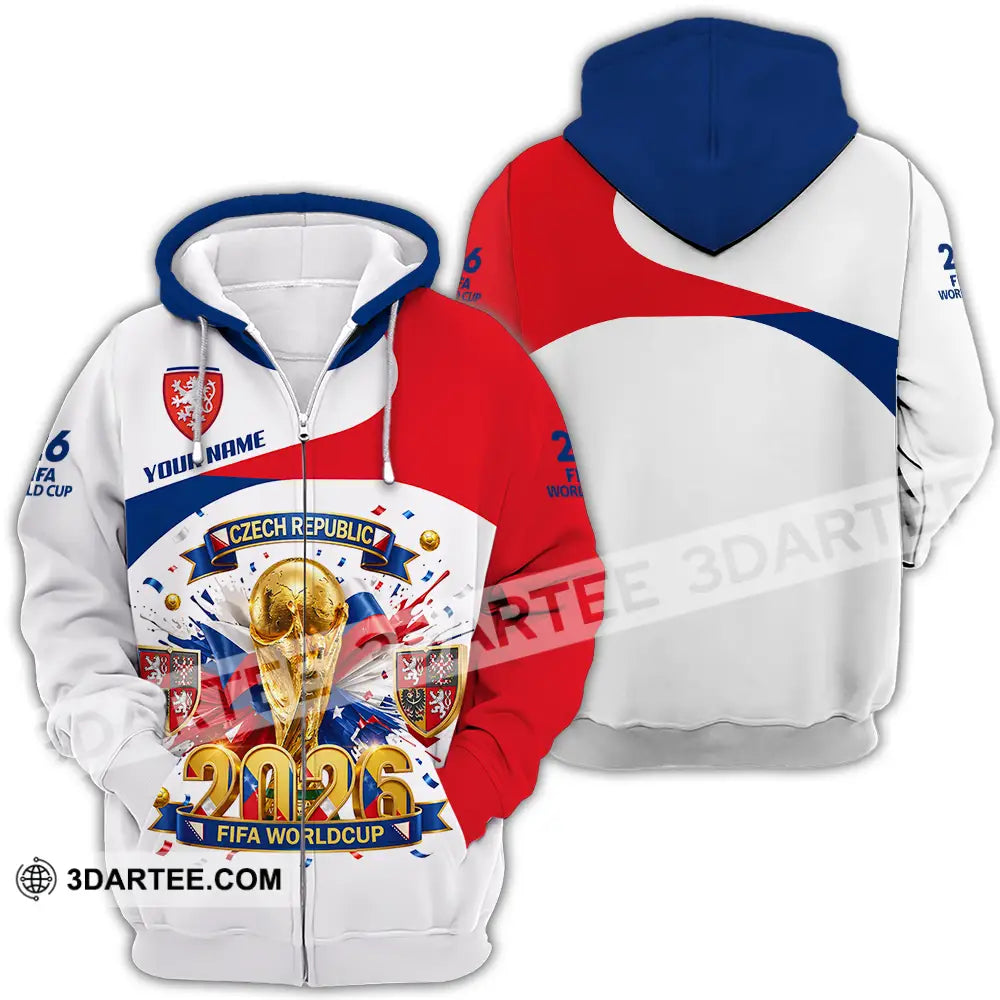 Unisex Shirt - Custom Czech Republic World Cup 2026 3D Shirt - Zipper Hoodie / S - T-shirt