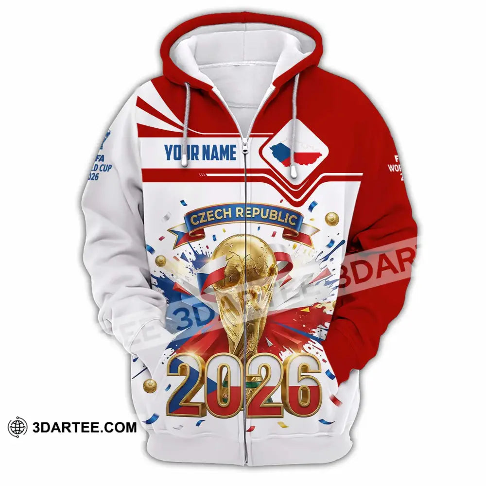 Unisex Shirt - Custom Czech Republic World Cup 2026 3D Shirt - Zipper Hoodie / S - T-shirt