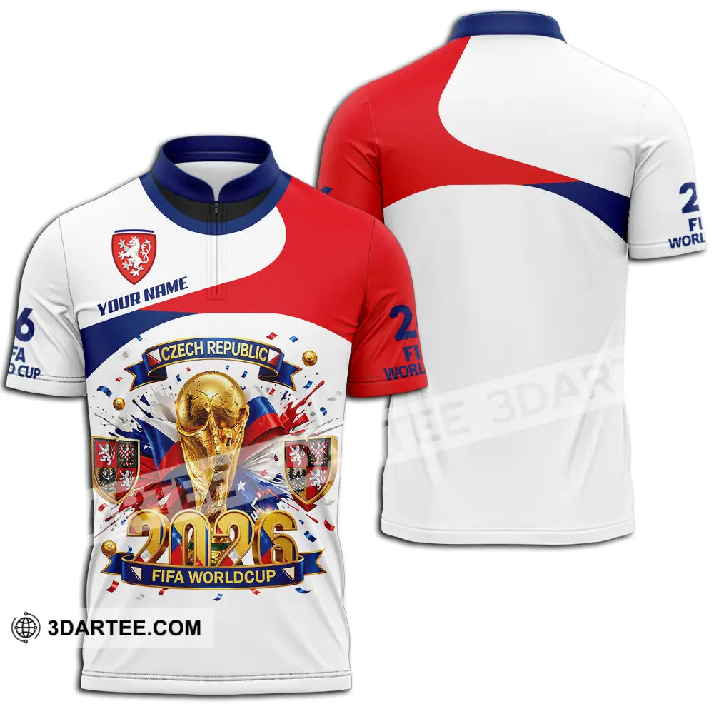 Unisex Shirt - Custom Czech Republic World Cup 2026 3D Shirt - Zipper Polo Shirt / S - T-shirt
