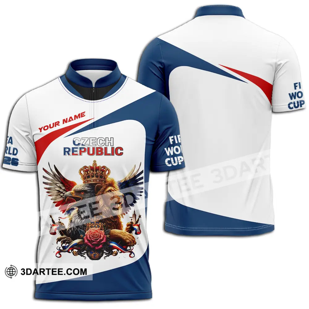 Unisex Shirt - Custom Czech Republic 3D Shirt - Zipper Polo Shirt / S - T-shirt