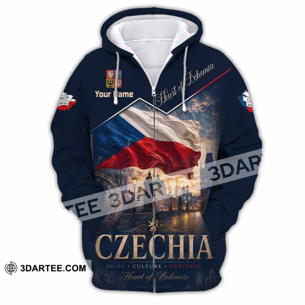Unisex Shirt - Custom Czechia Shirt - Zipper Hoodie / S - T-shirt