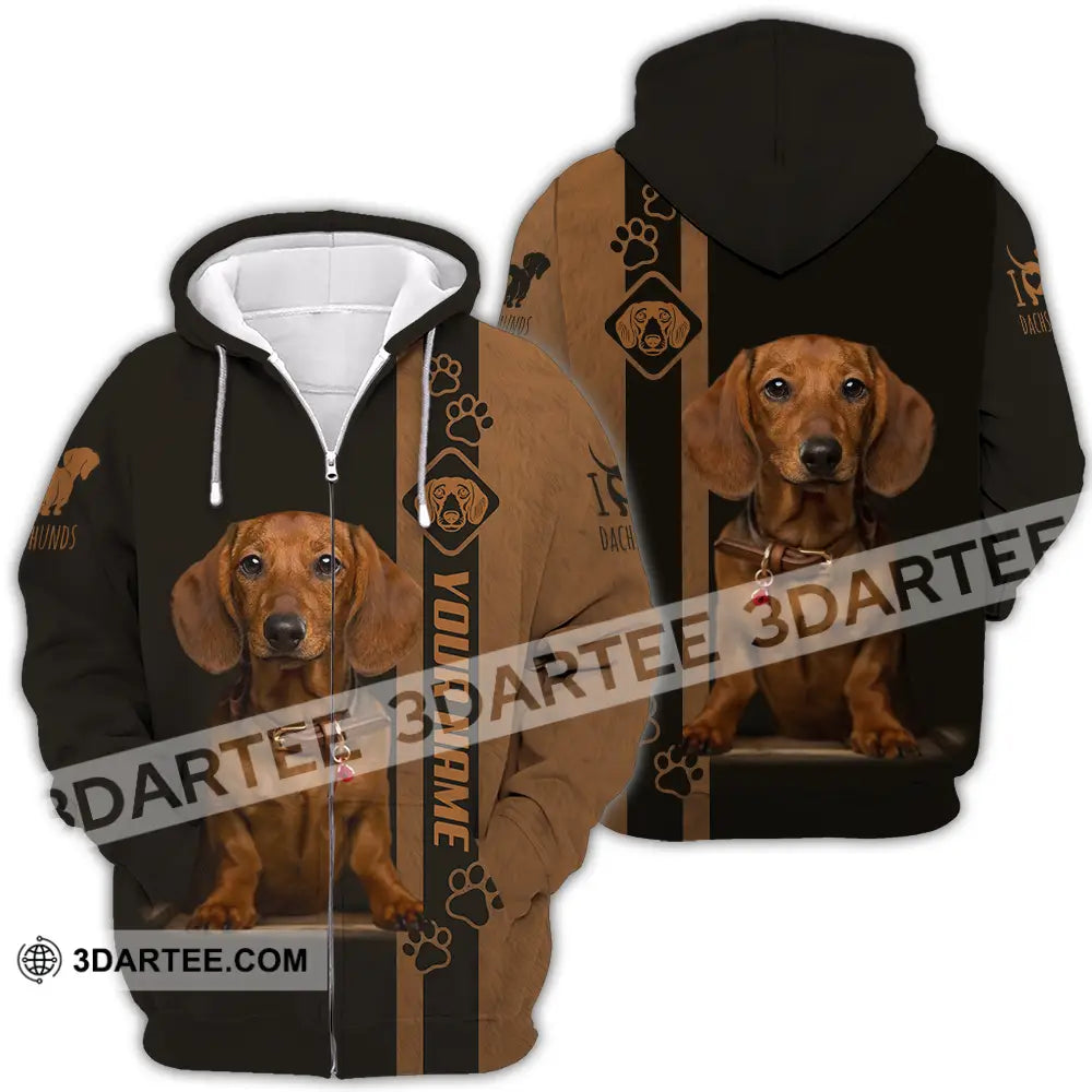 Unisex Shirt - Custom Dachshund Shirt Zipper Hoodie / S T-shirt