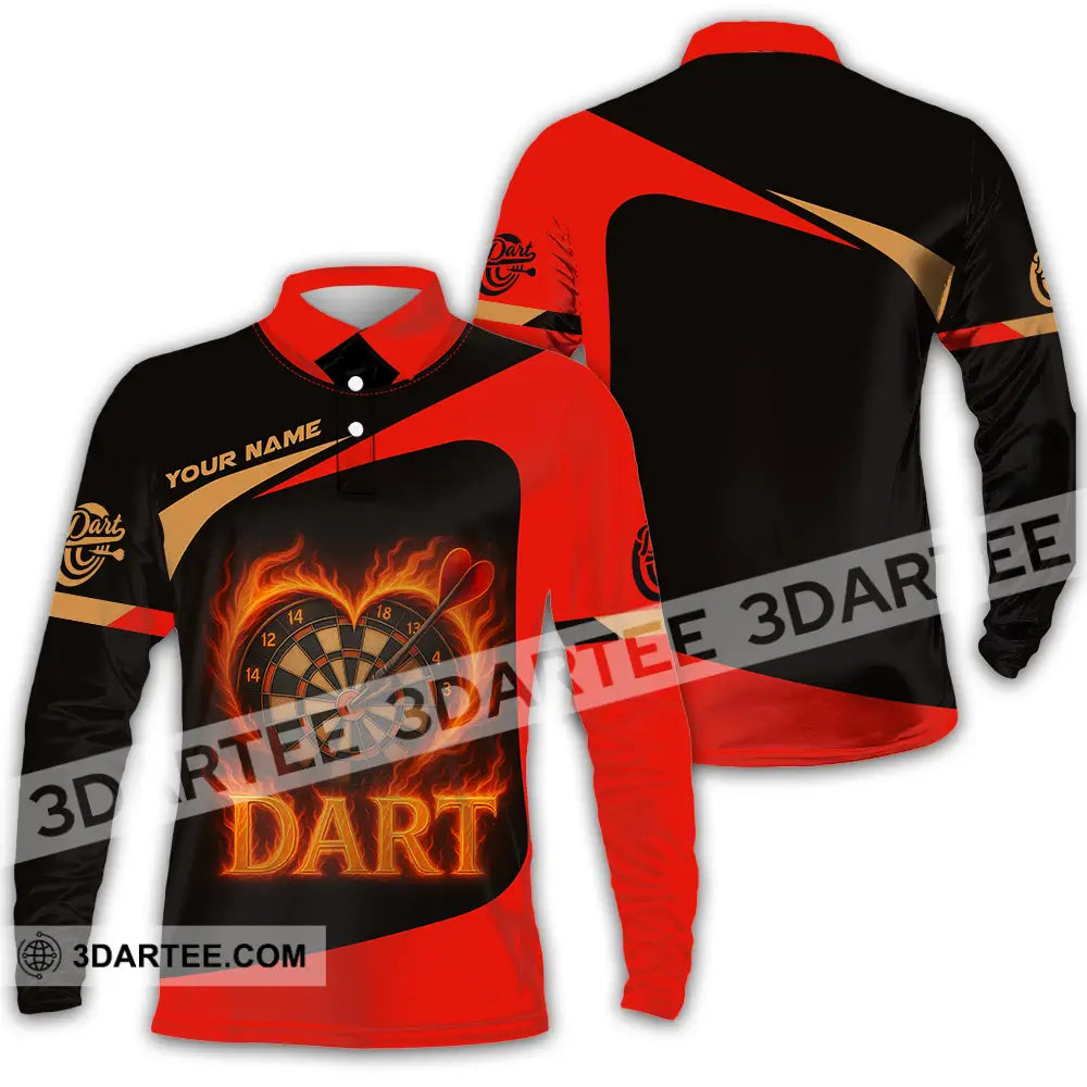 Unisex Shirt - Custom Dart Heart Shirt Long Sleeve Polo / S T-shirt
