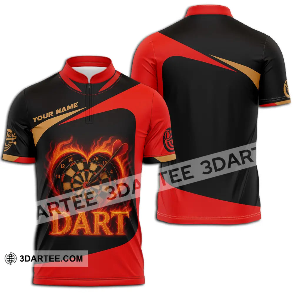 Unisex Shirt - Custom Dart Heart Shirt Zipper Polo Shirt / S T-shirt