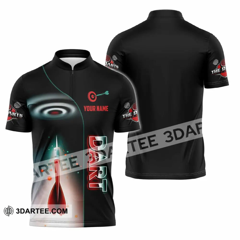 Unisex Shirt - Custom Dart Lover Sport Shirt Zipper Polo Shirt / S T-shirt