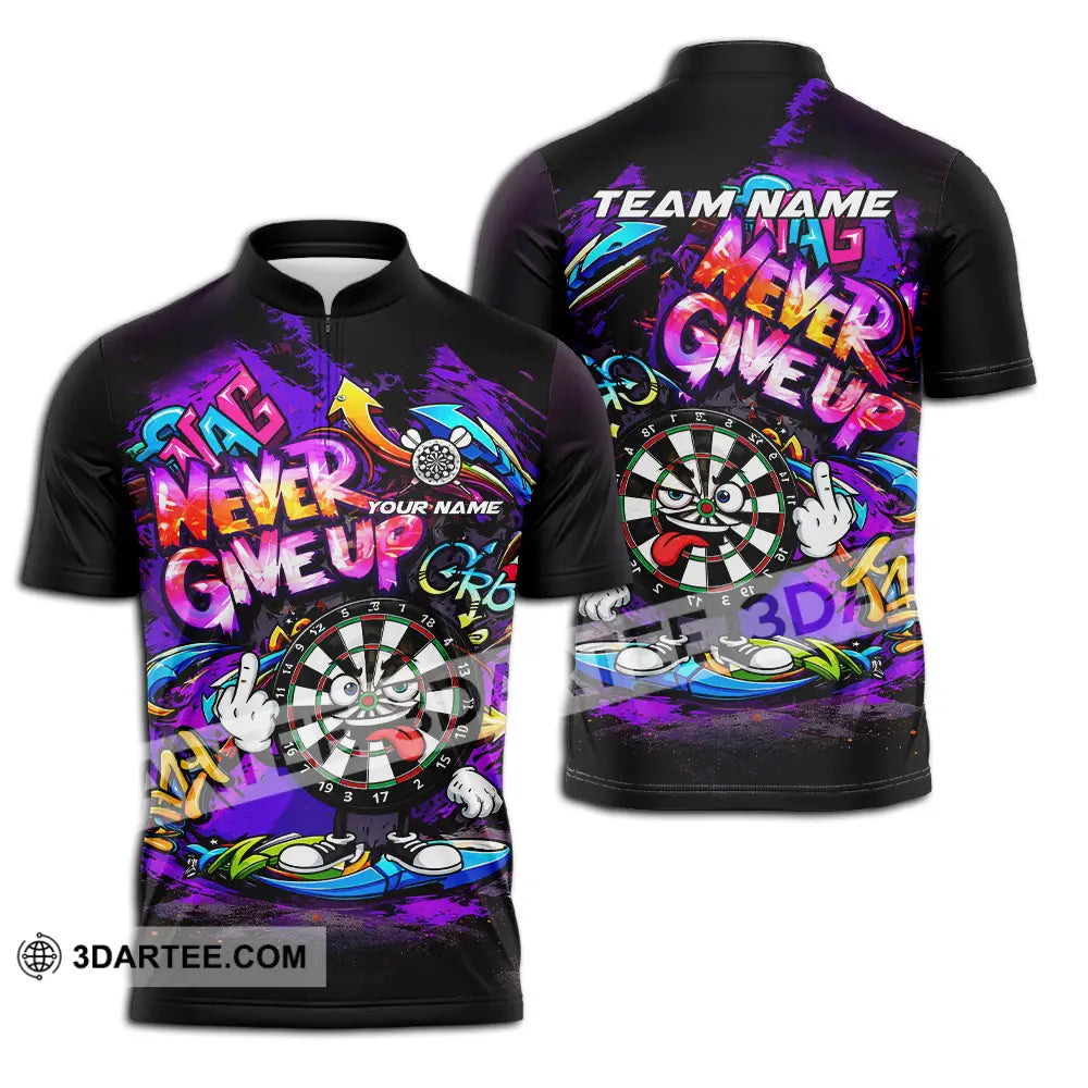 Unisex Shirt - Custom Darts 3D Shirt Zipper Polo Shirt / S T-shirt