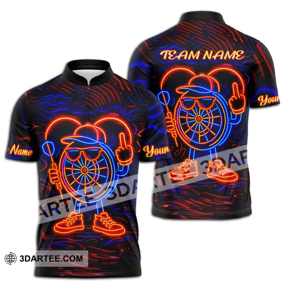 Unisex Shirt - Custom Darts 3D Shirt Zipper Polo Shirt / S T-shirt