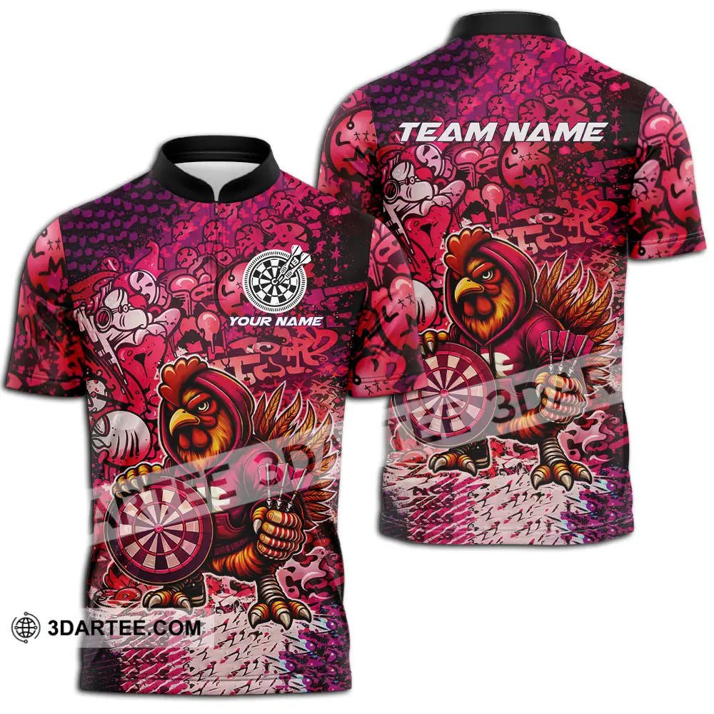 Unisex Shirt - Custom Darts 3D Shirt Zipper Polo Shirt / S T-shirt