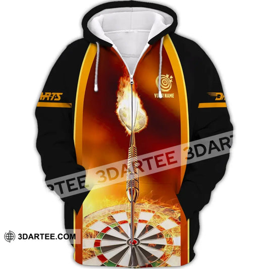 Unisex Shirt Custom Darts Hoodie Team T-Shirt Gift For Players Zipper / S