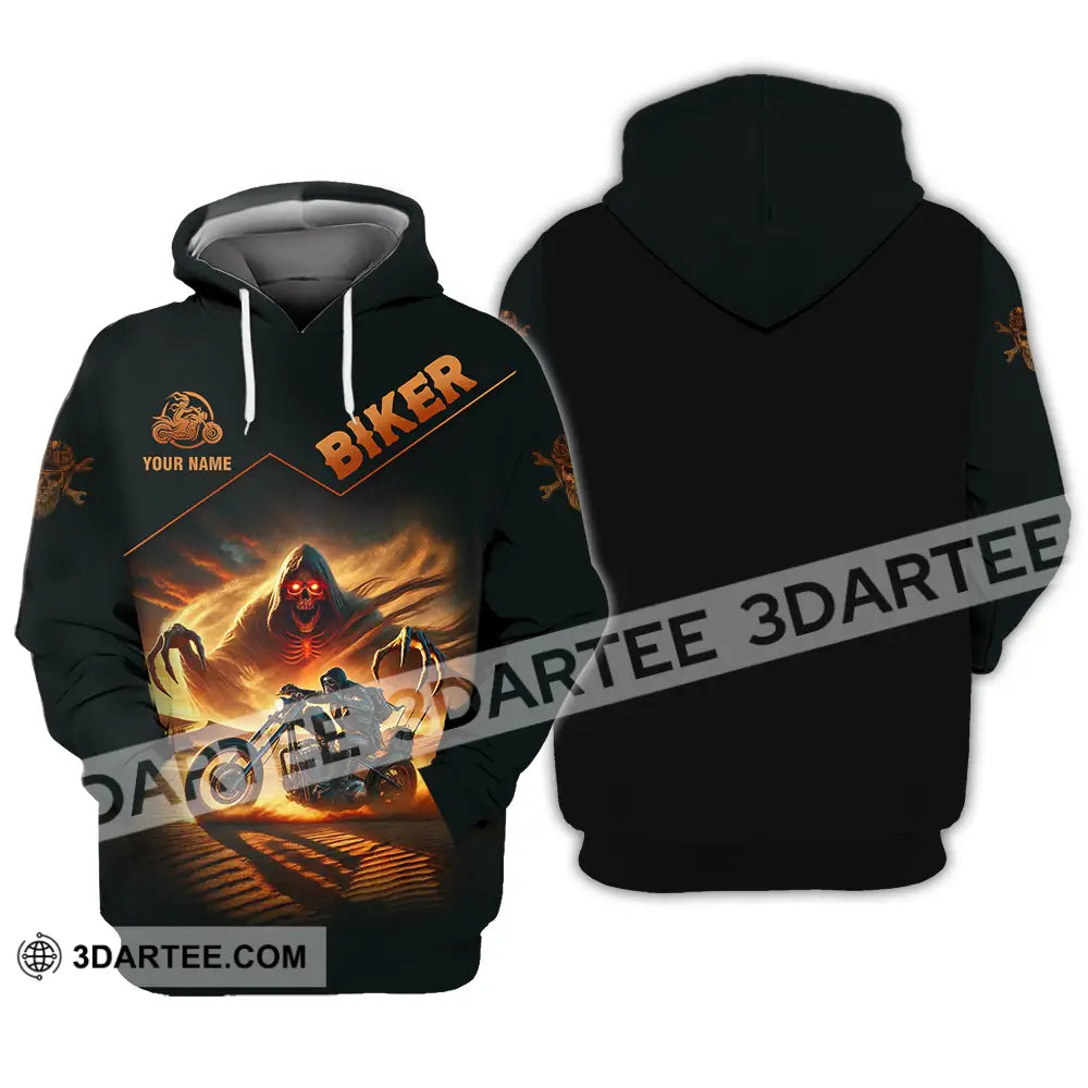 Unisex Shirt - Custom Death Biker Cool Biker Biker Shirt - Hoodie / S - T-shirt