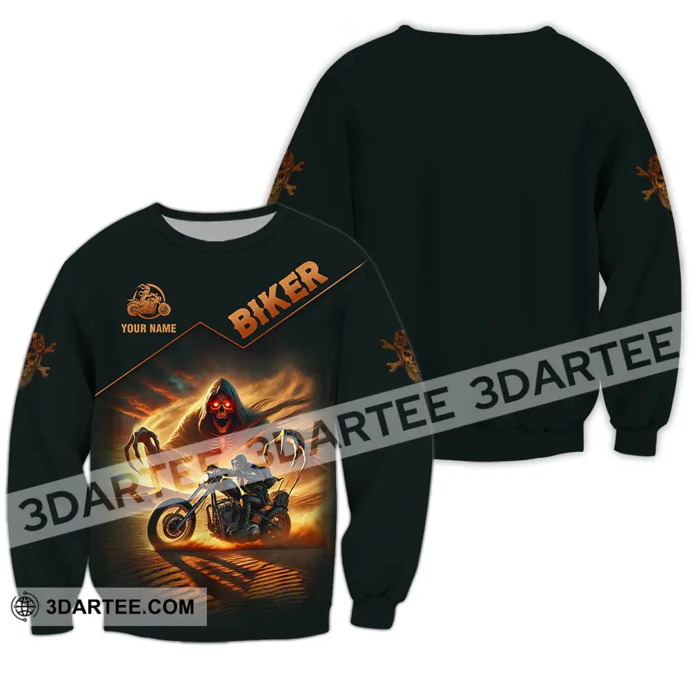 Unisex Shirt - Custom Death Biker Cool Biker Biker Shirt - Long Sleeve / S - T-shirt