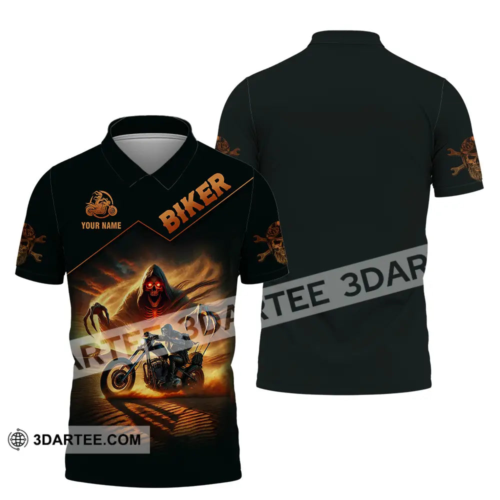 Unisex Shirt - Custom Death Biker Cool Biker Biker Shirt - Polo Shirt / S - T-shirt