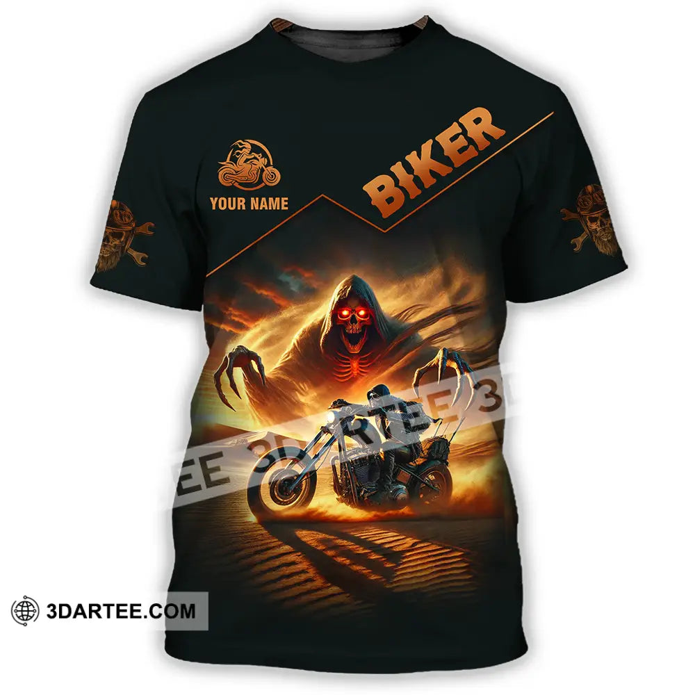 Unisex Shirt - Custom Death Biker Cool Biker Biker Shirt - T-Shirt / S - T-shirt