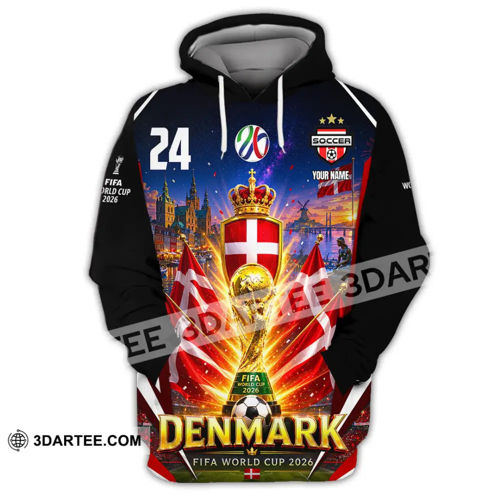 Unisex Shirt - Custom Denmark World Cup 2026 Shirt - Hoodie / S - T-shirt