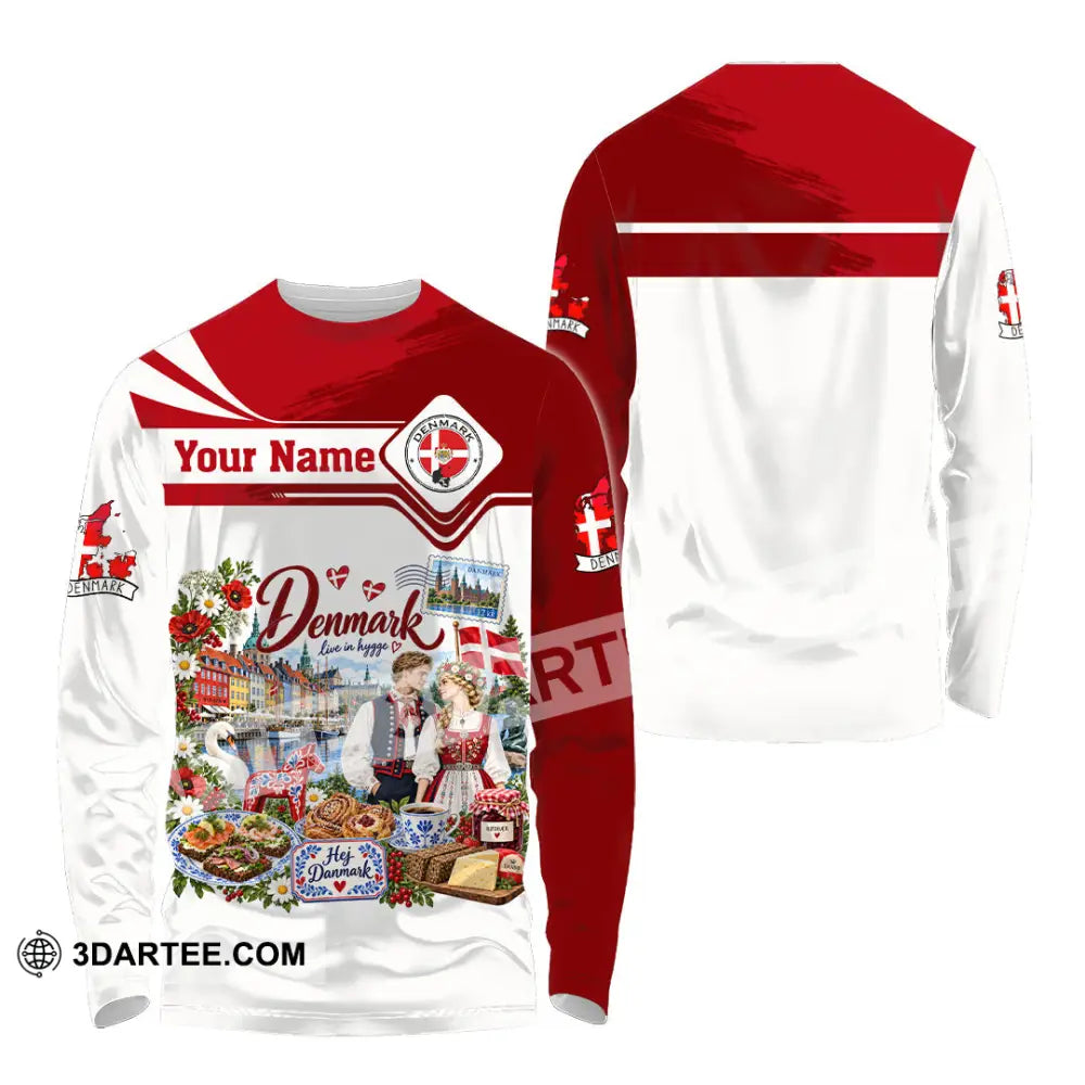 Unisex Shirt - Custom Denmark Shirt - Long Sleeve Shirt / S - T-shirt