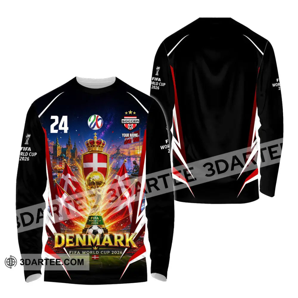 Unisex Shirt - Custom Denmark World Cup 2026 Shirt - Long Sleeve Shirt / S - T-shirt