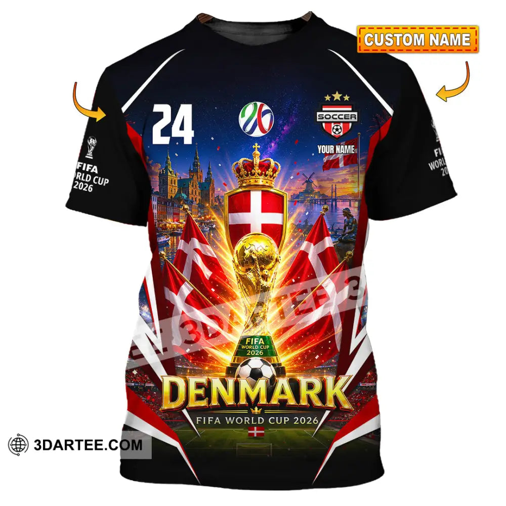 Unisex Shirt - Custom Denmark World Cup 2026 Shirt - T-shirt