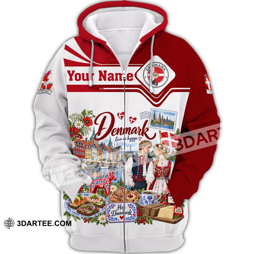 Unisex Shirt - Custom Denmark Shirt - Zipper Hoodie / S - T-shirt