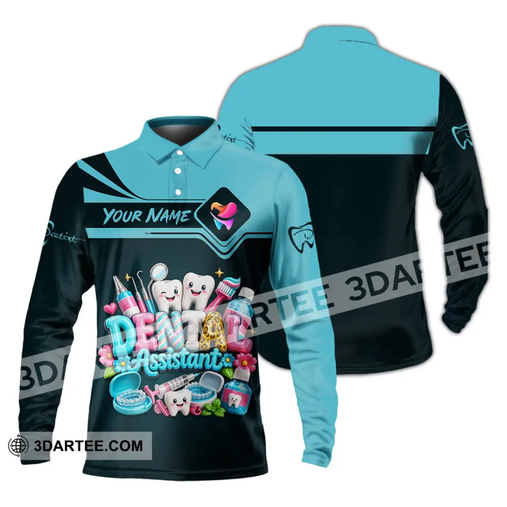 Unisex Shirt - Custom Dental Assistant Shirt - Long Sleeve Polo / S - T-shirt