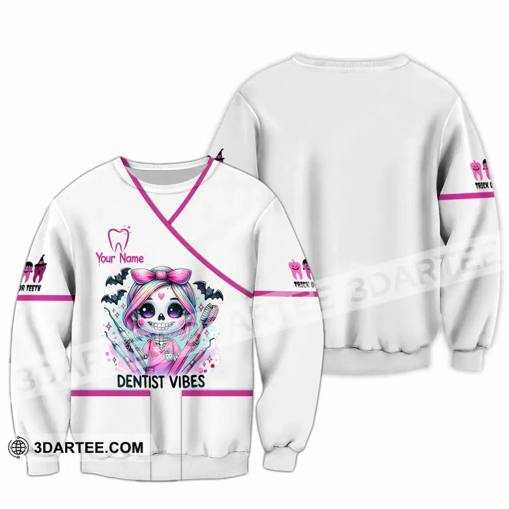 Unisex Shirt - Custom Dentist Halloween Vibes Shirt Long Sleeve / S T-shirt