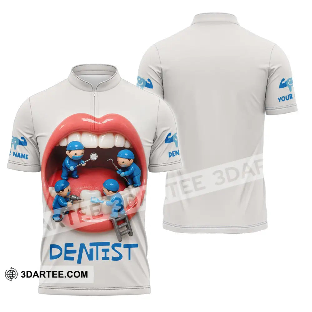 Unisex Shirt - Custom Dentist Shirt - Zipper Polo Shirt / S - T-shirt