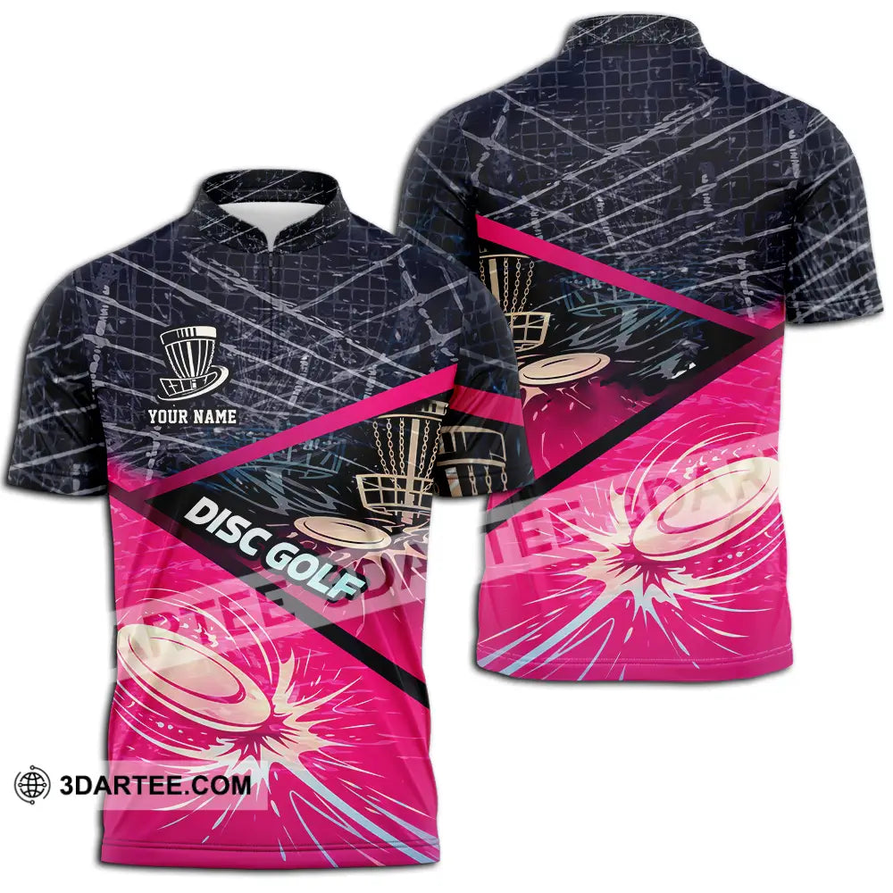 Unisex Shirt - Custom Disc Golf 3D Shirt Zipper Polo Shirt / S T-shirt