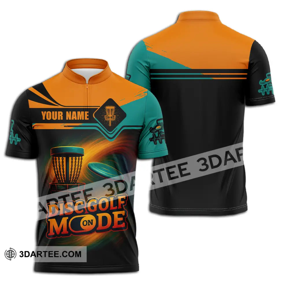Unisex Shirt - Custom Disc Golf Mode On Shirt Zipper Polo Shirt / S T-shirt