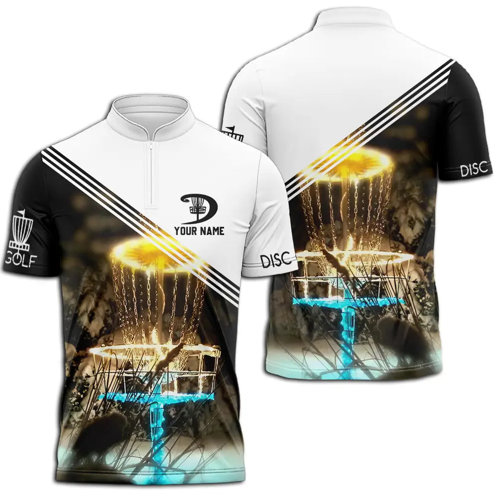 Unisex Shirt - Custom Disc Golf Shirt Zipper Polo Shirt / S T-shirt