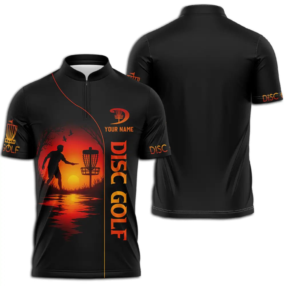 Unisex Shirt - Custom Disc Golf Shirt Zipper Polo Shirt / S T-shirt