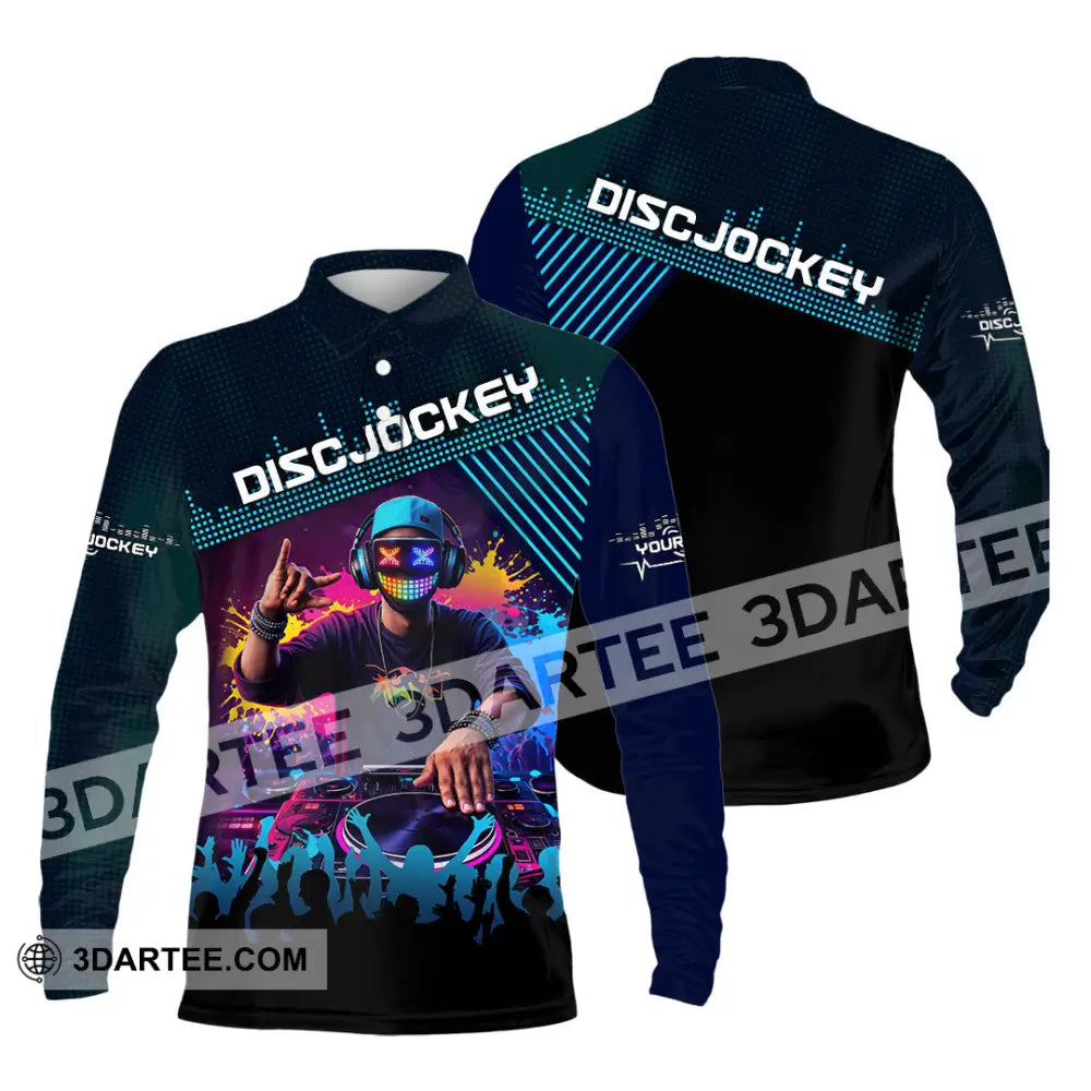 Unisex Shirt - Custom Disc Jockey 3D Shirt Long Sleeve Polo / S T-shirt