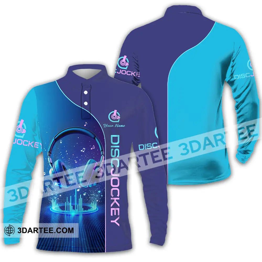 Unisex Shirt - Custom Disc Jockey 3D Shirt - Long Sleeve Polo / S - T-shirt