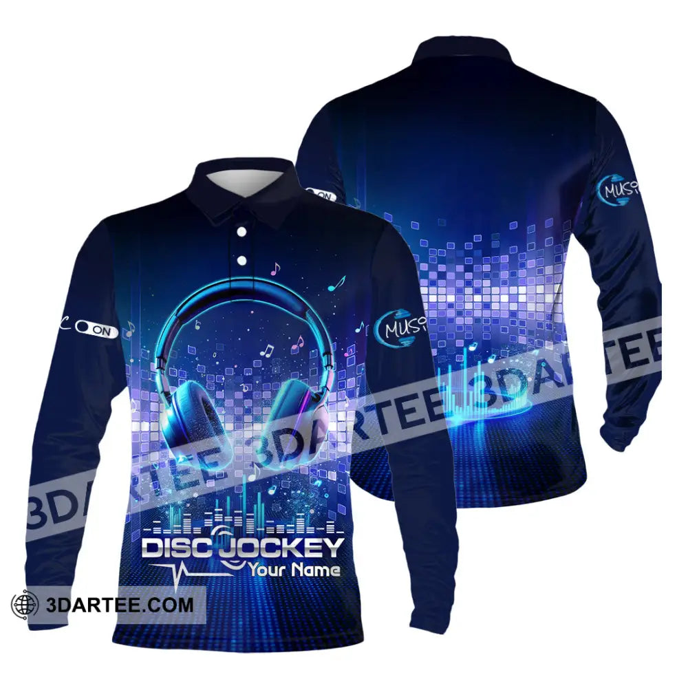 Unisex Shirt - Custom Disc Jockey 3D Shirt Long Sleeve Polo / S T-shirt