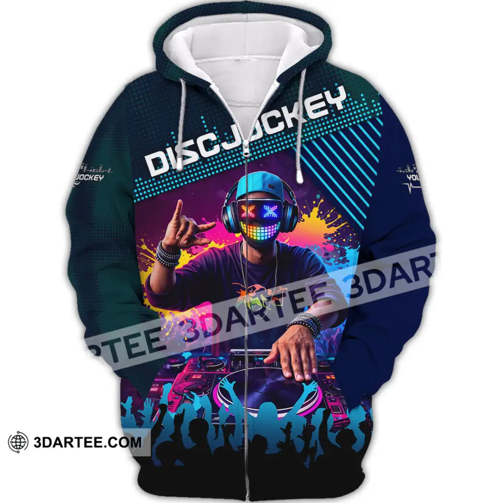 Unisex Shirt - Custom Disc Jockey 3D Shirt Zipper Hoodie / S T-shirt